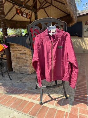 PINK Victoria's Secret Quilted Bomber Jacket in Berry